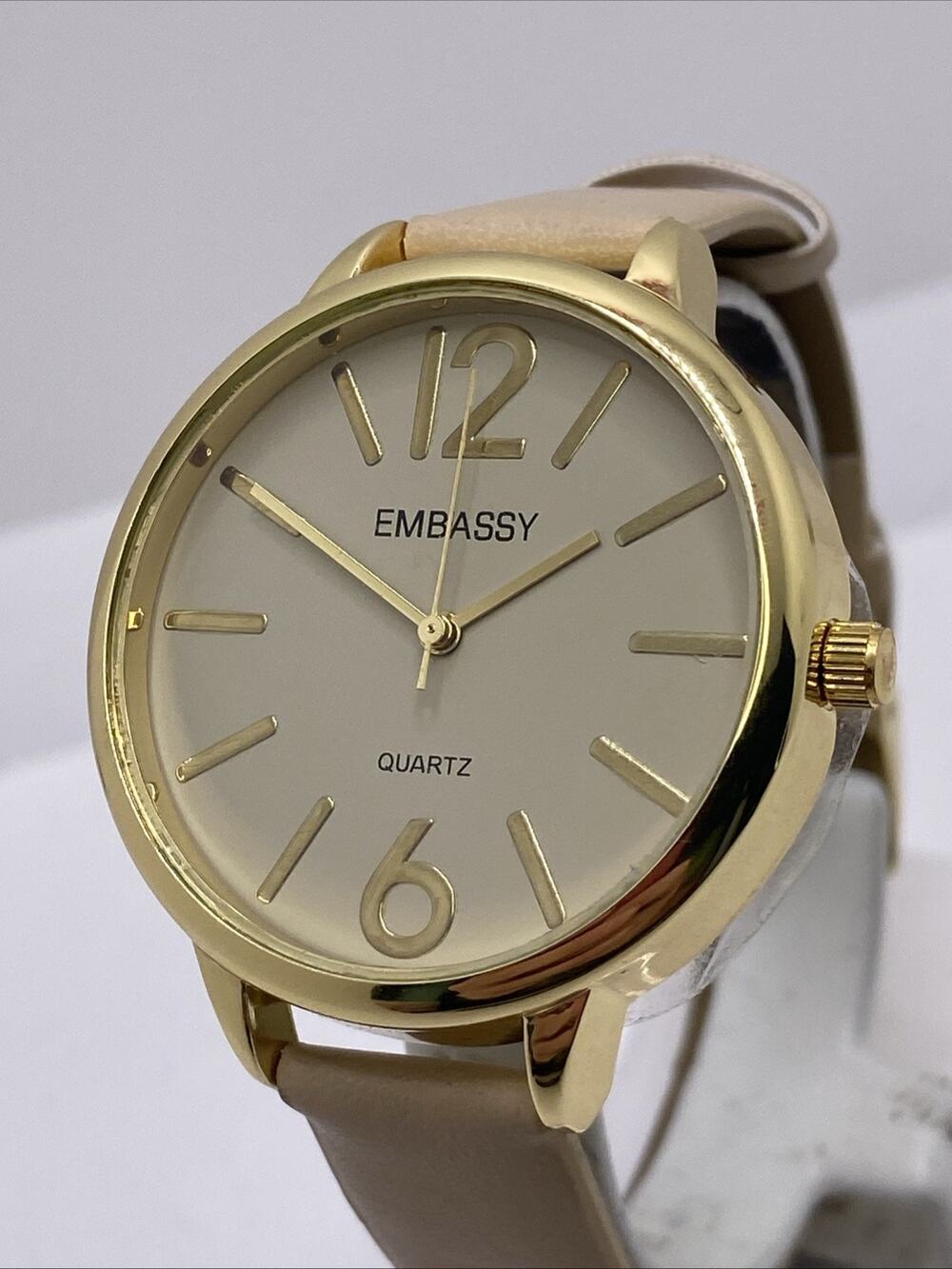 Embassy By Gruen Womens Gold Tone Watch Works New Battery